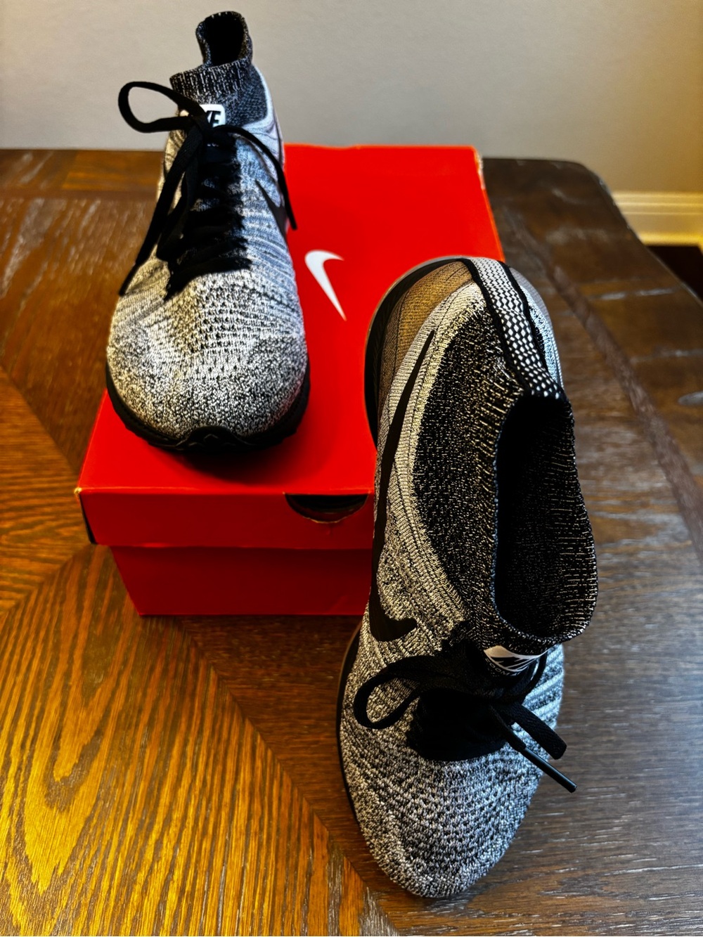 Nike Zoom ALL OUT Flyknit Running Shoes - Black ,White & Wolf Grey